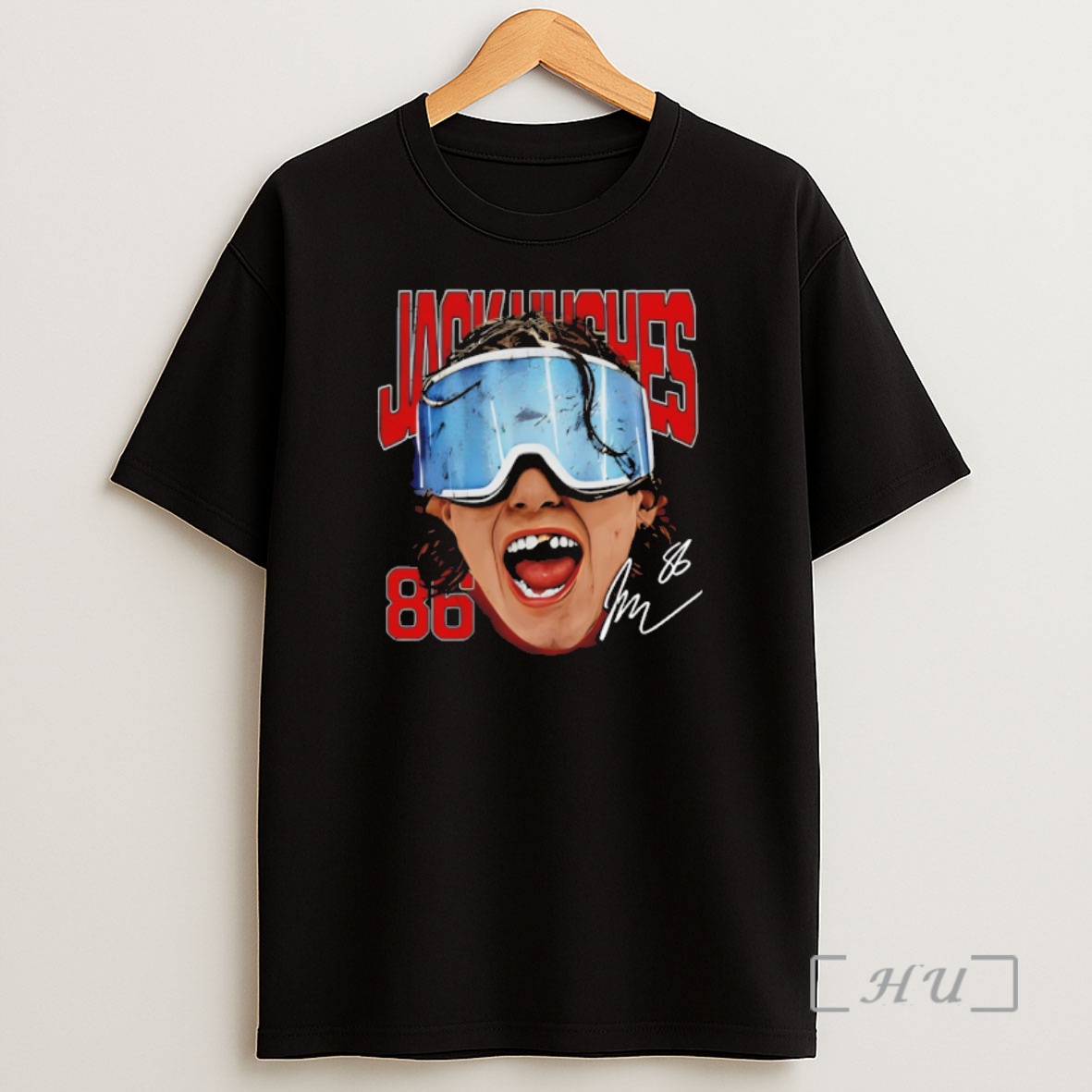 Officials Jack Hughes New Jersey Goggles Usa Hockey Olympic 2026 Signature Shirt Sweatshirt Tee