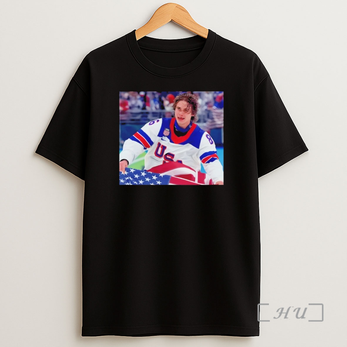 Officials Jack Hughes Usa Hockey American Flag Olympic 2026 Milano Cortina Shirt Sweatshirt Tee