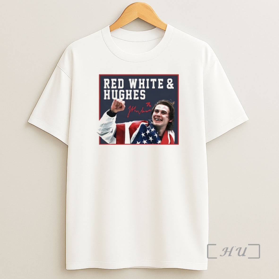 Officials Jack Hughes Usa Hockey Golden Goal 2026 Red White Hughes Shirt Sweatshirt Tee