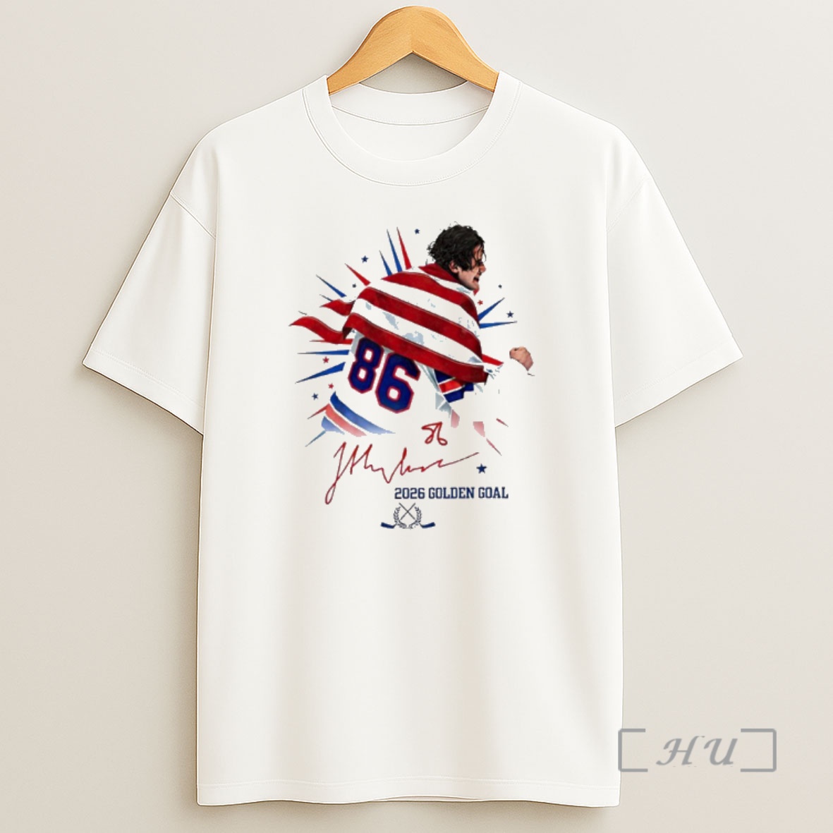 Officials Jack Hughes Usa Hockey Team 2026 Golden Goal Signature Shirt Sweatshirt Tee
