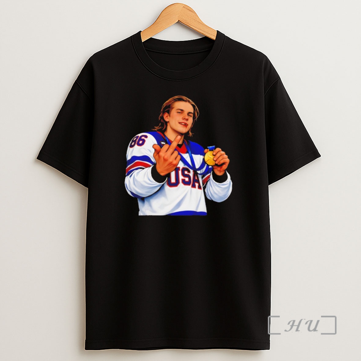 Officials Jack Hughes Middle Finger Usa Hockey Olympic 2026 Milano Cortina Shirt Sweatshirt Tee
