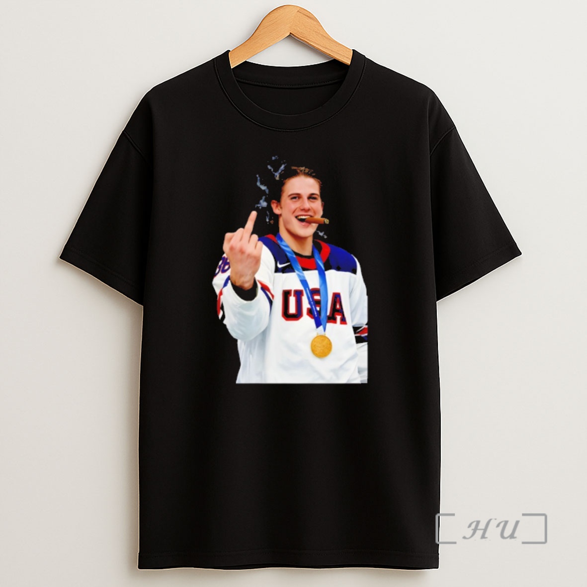 Officials Jack Hughes Smoking Gold Medal Usa Hockey Champions Olympic 2026 Shirt Sweatshirt Tee