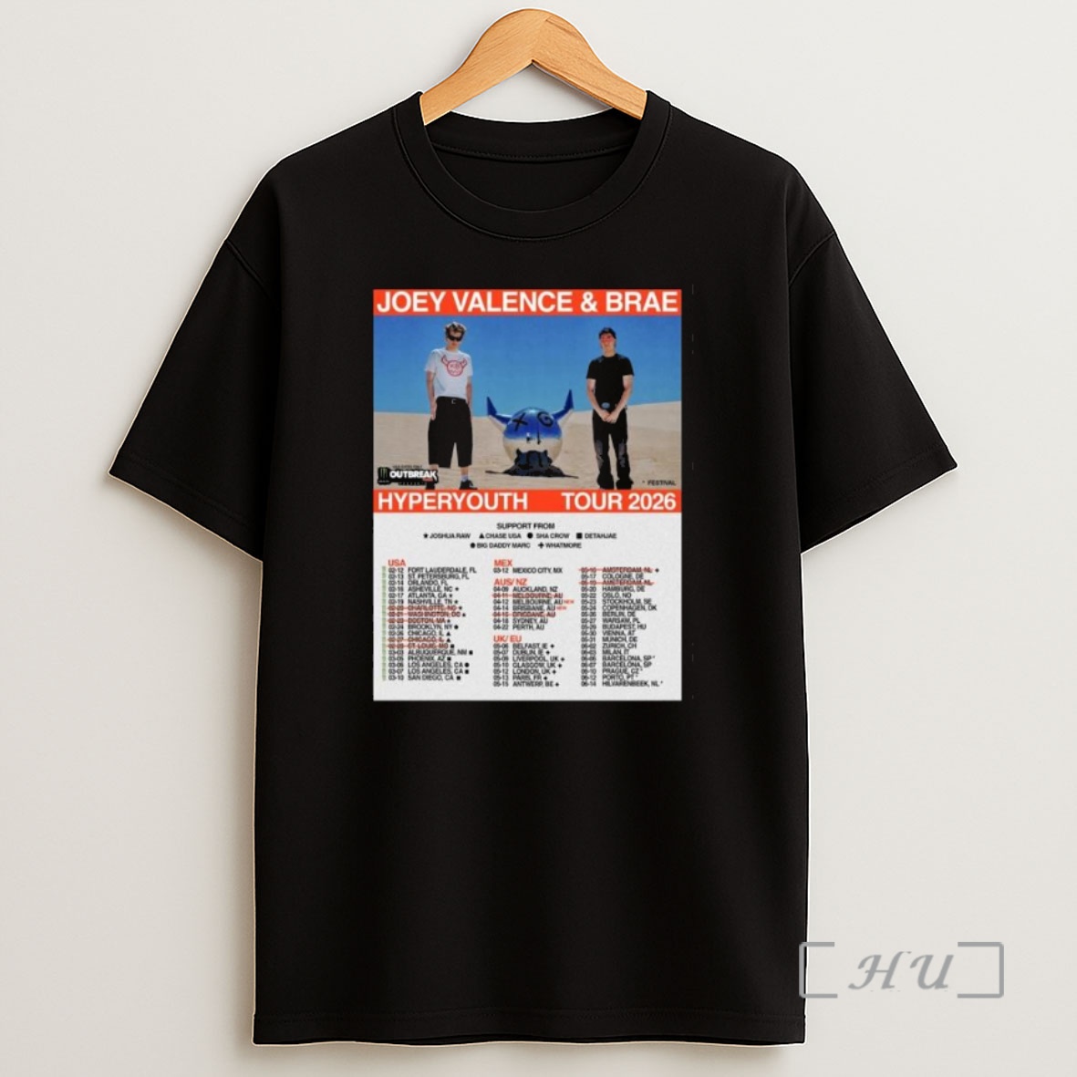 Officials Joey Valence Brae Hyperyouth Tour 2026 Shirt Sweatshirt Tee