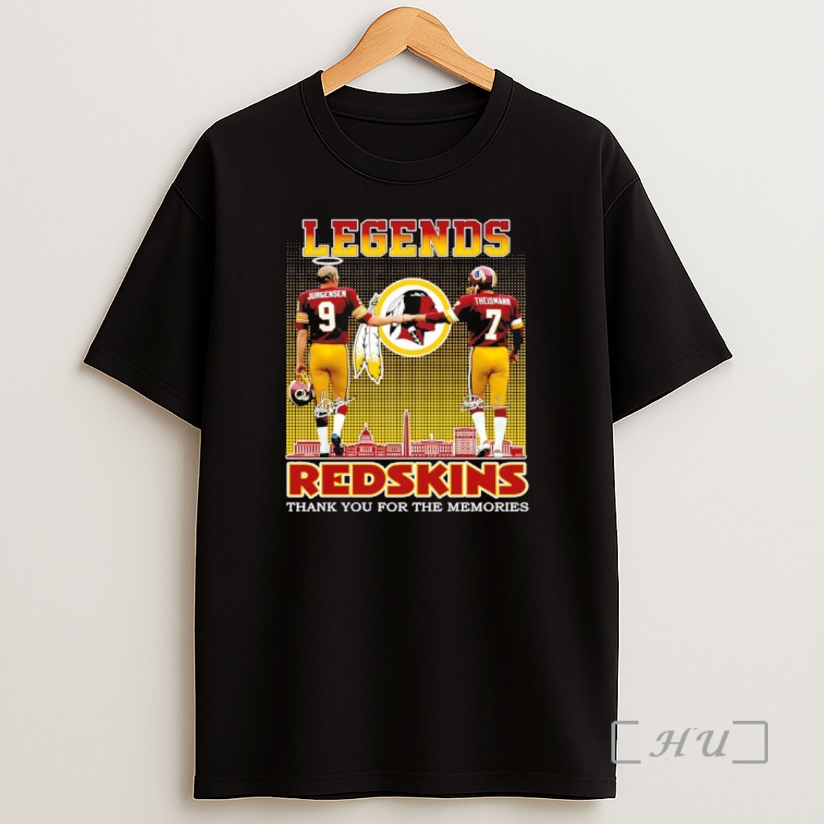 Officials Jurgensen Theismann Legends Washington Redskins Thank You For The Memories Skyline City Shirt Sweatshirt Tee
