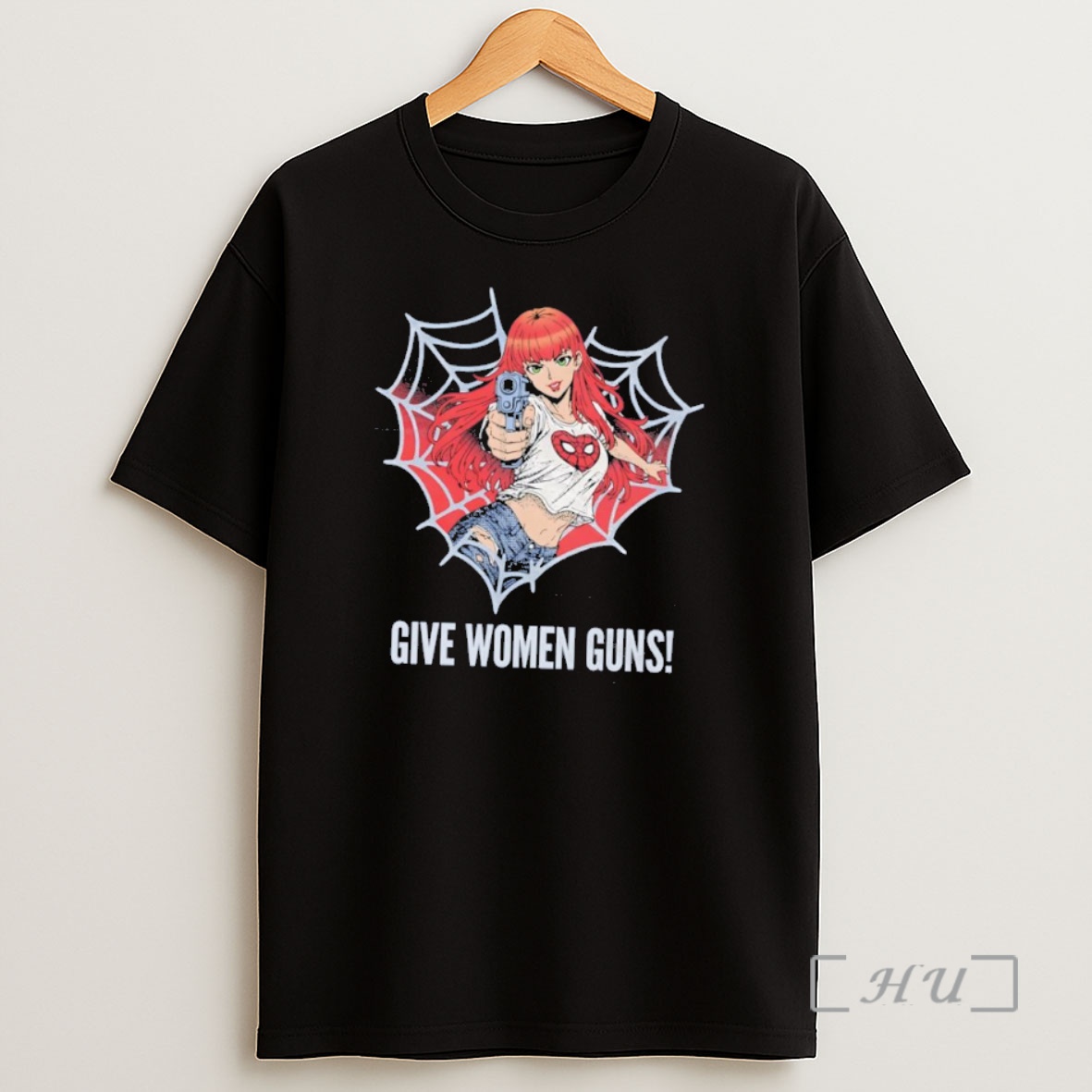 Officials Mary Jane Watson Spider Man Face Mask Heart Give Women Guns Shirt Sweatshirt Tee