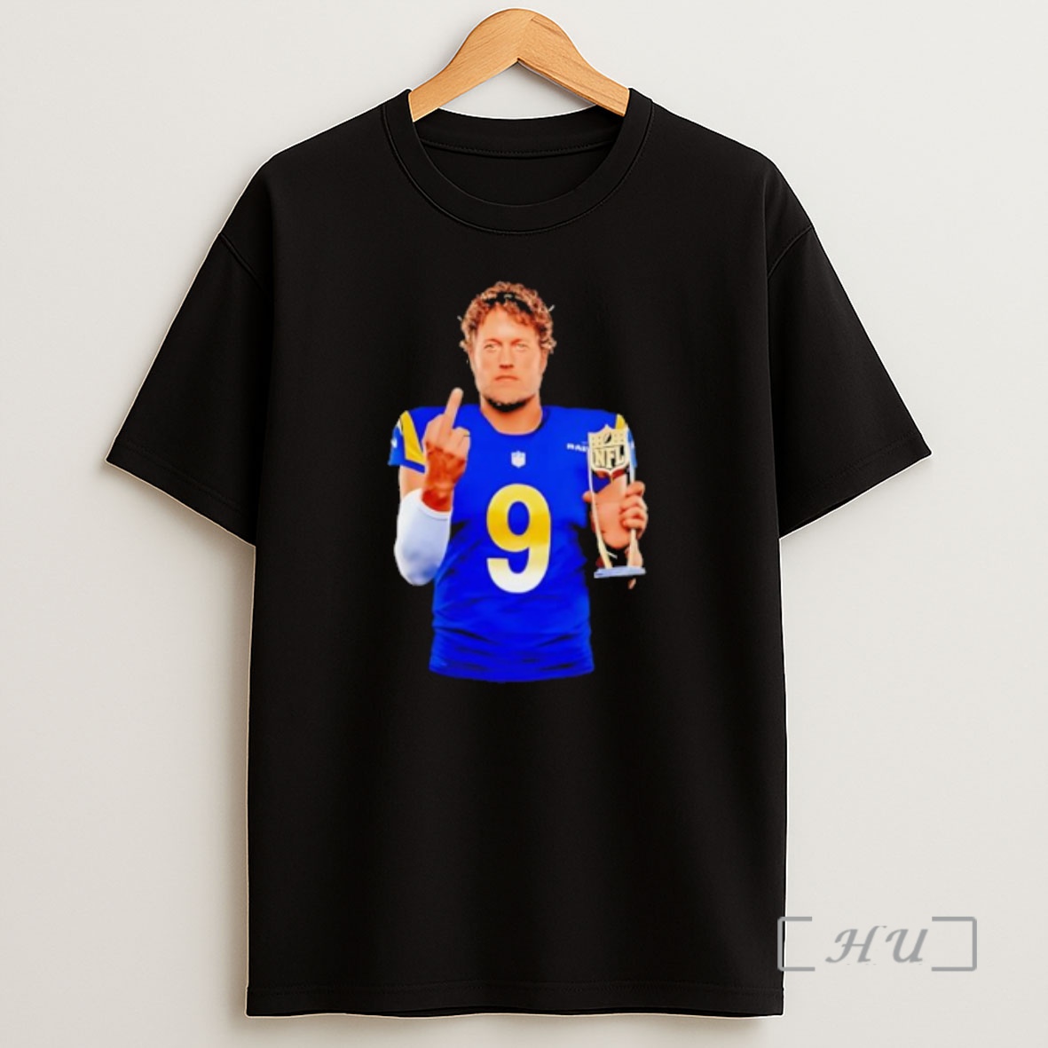 Officials Matthew Stafford Los Angeles Rams 9 Middle Finger Nfl Trophy Shirt Sweatshirt Tee