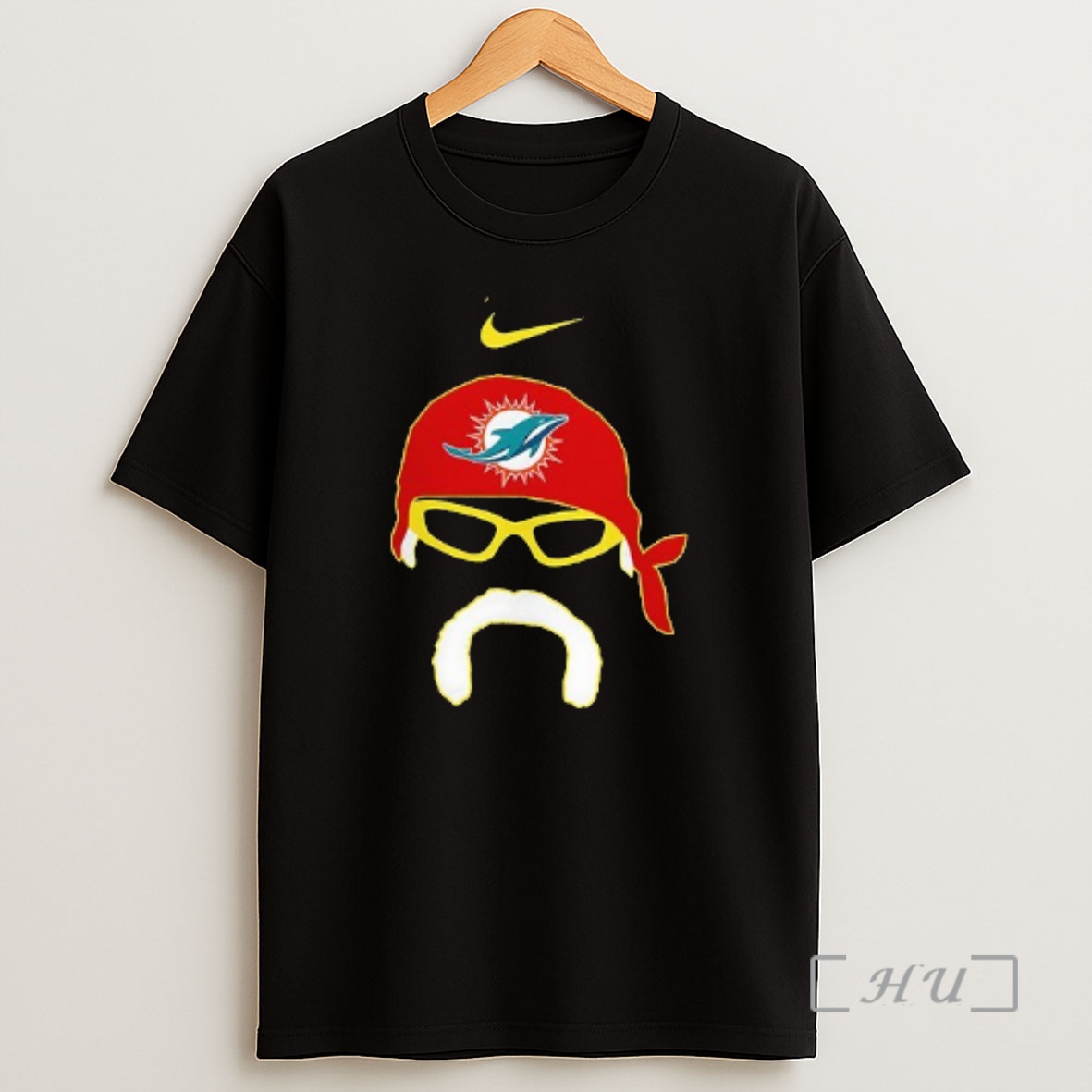 Officials Miami Dolphins X Hulk Hogan Hulkamania Portrait Double Sided Graphic Shirt Sweatshirt Tee