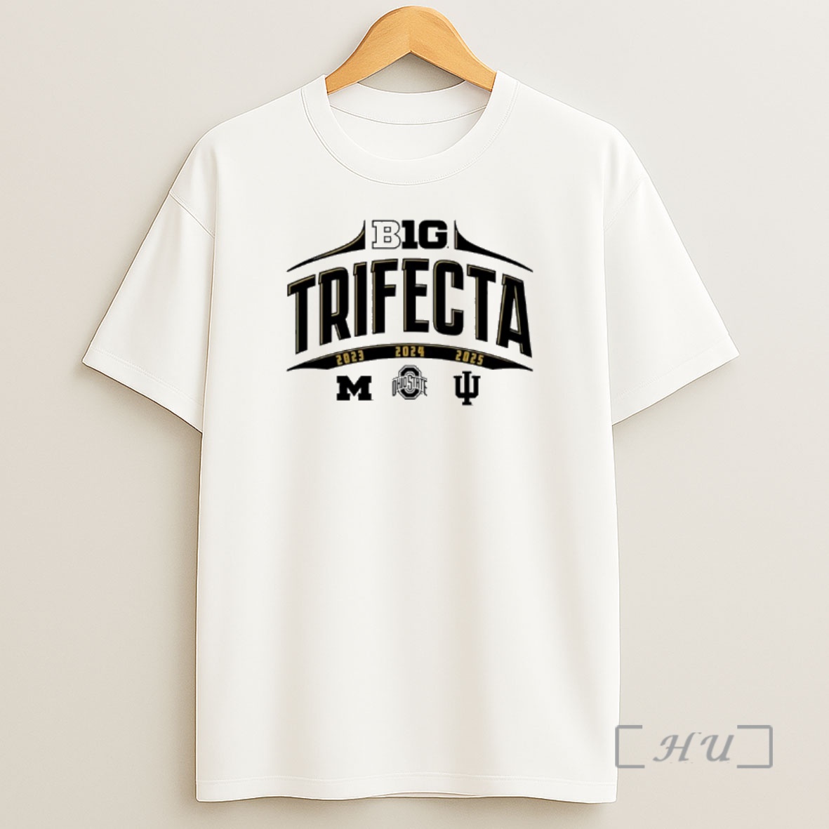Officials Michigan Ohio State And Indiana 23 24 25 Big Ten College Football National Champions Trifecta Shirt Sweatshirt Tee