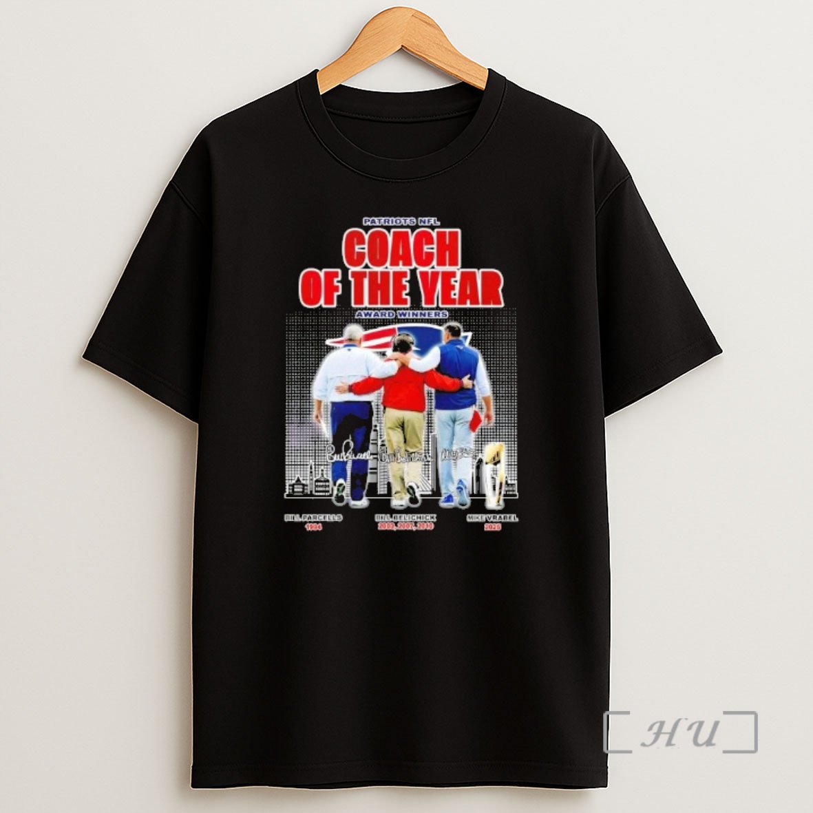 Officials Nfl New England Patriots Coach Of The Year Award Winners Bill Parcells Bill Belichick Mike Vrabel Shirt Sweatshirt Tee