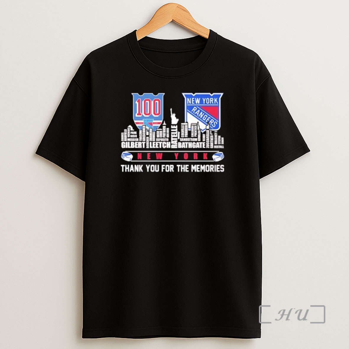 Officials New York Rangers 100th Anniversary Skyline Player Names Thank You For The Memories Shirt Sweatshirt Tee