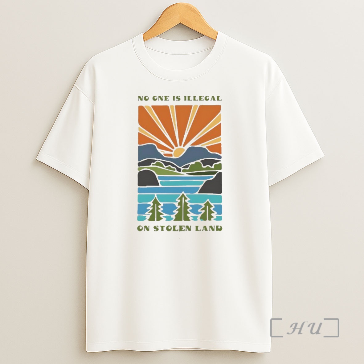 Officials No One Is Illegal On Stolen Land Sunset Shirt Sweatshirt Tee