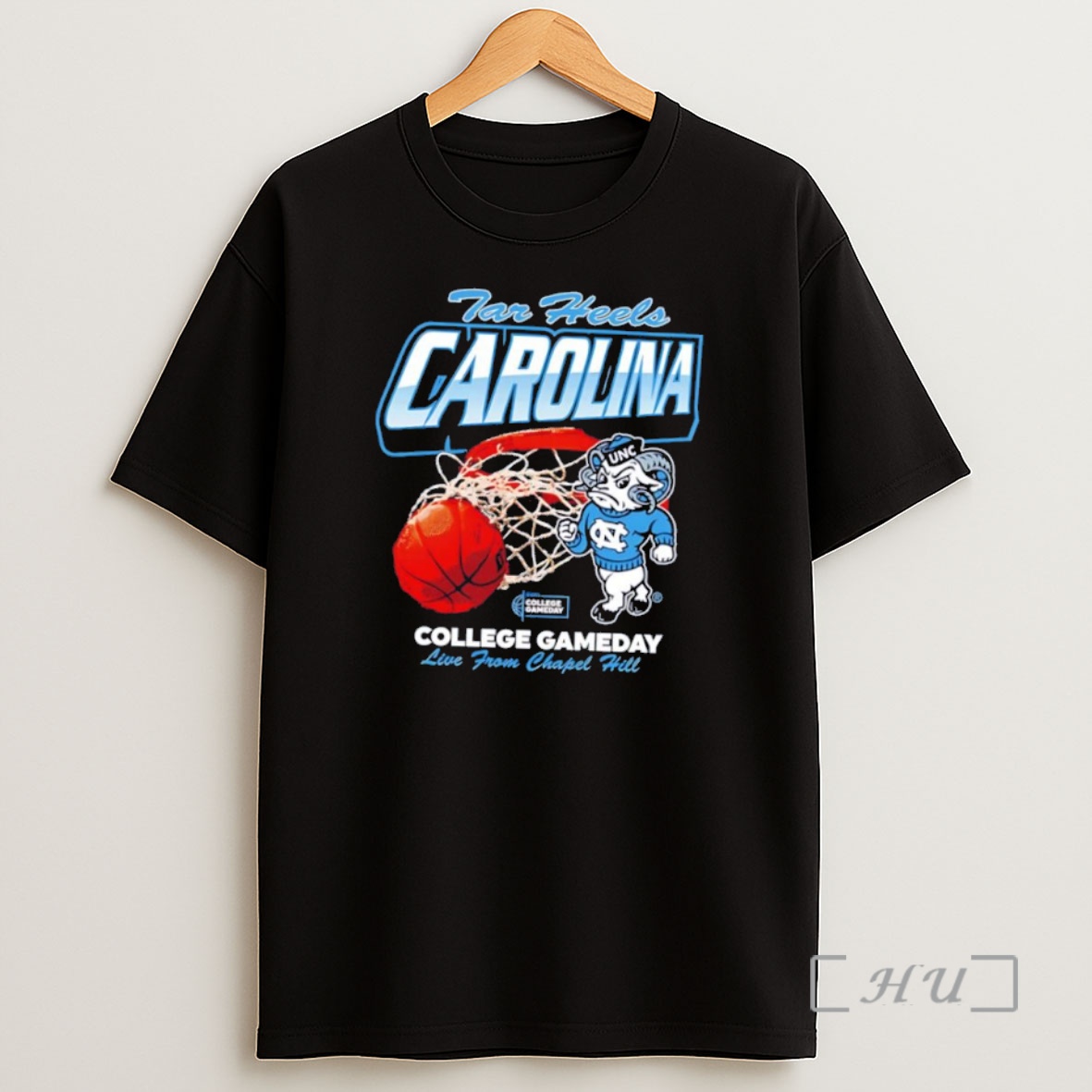 Officials North Carolina Tar Heels College Gameday Rameses Mascot Live From Chapel Hill Graphic Shirt Sweatshirt Tee