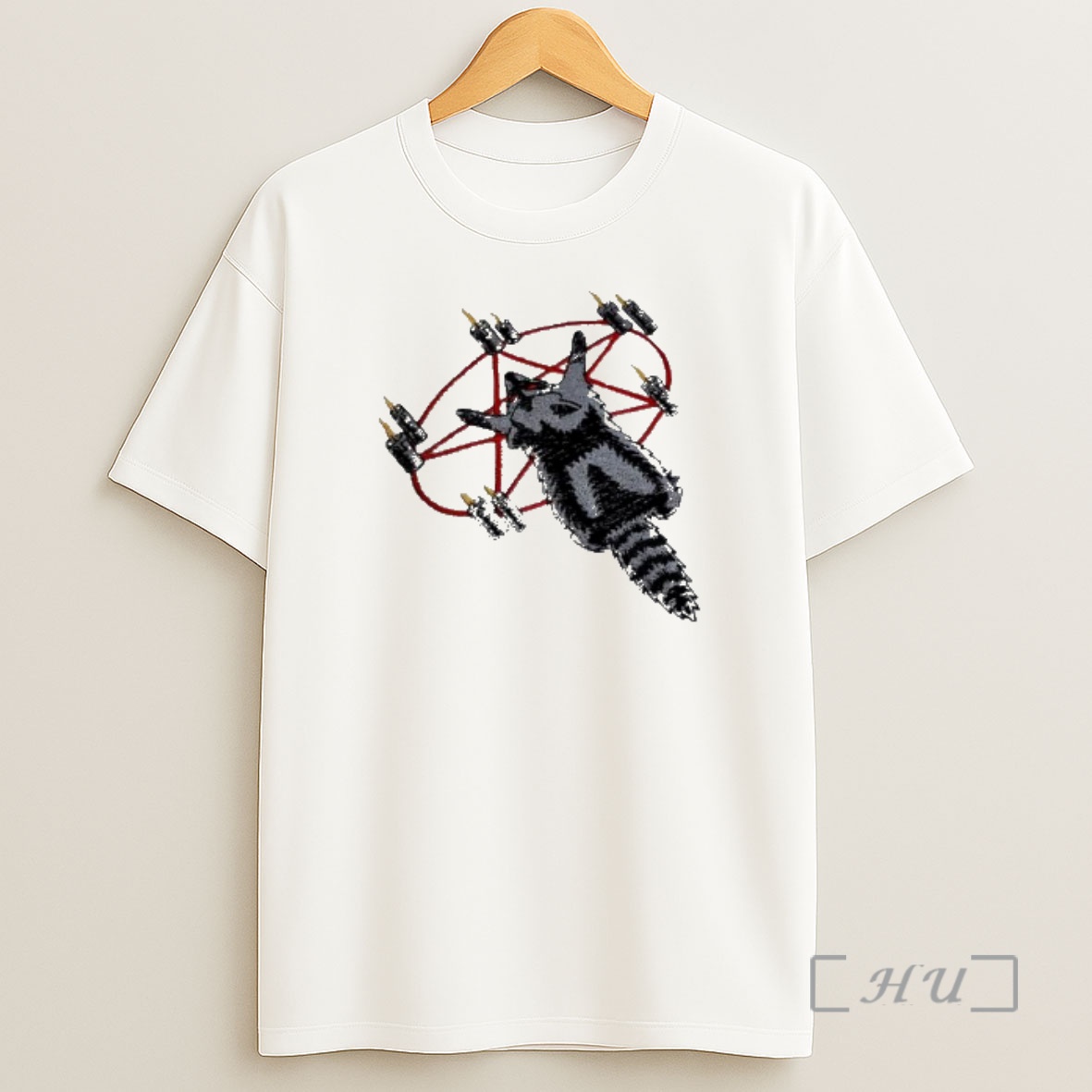 Officials Occult Raccoon Pentagram Ritual With Burning Candles Shirt Sweatshirt Tee