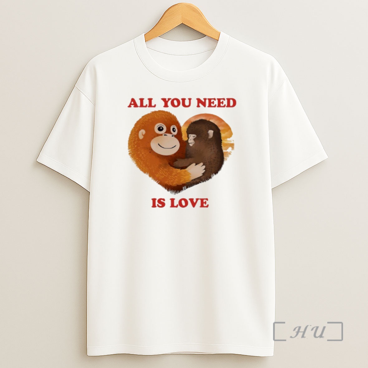 Officials Plush Toy Monkey All You Need Is Love Shirt Sweatshirt Tee