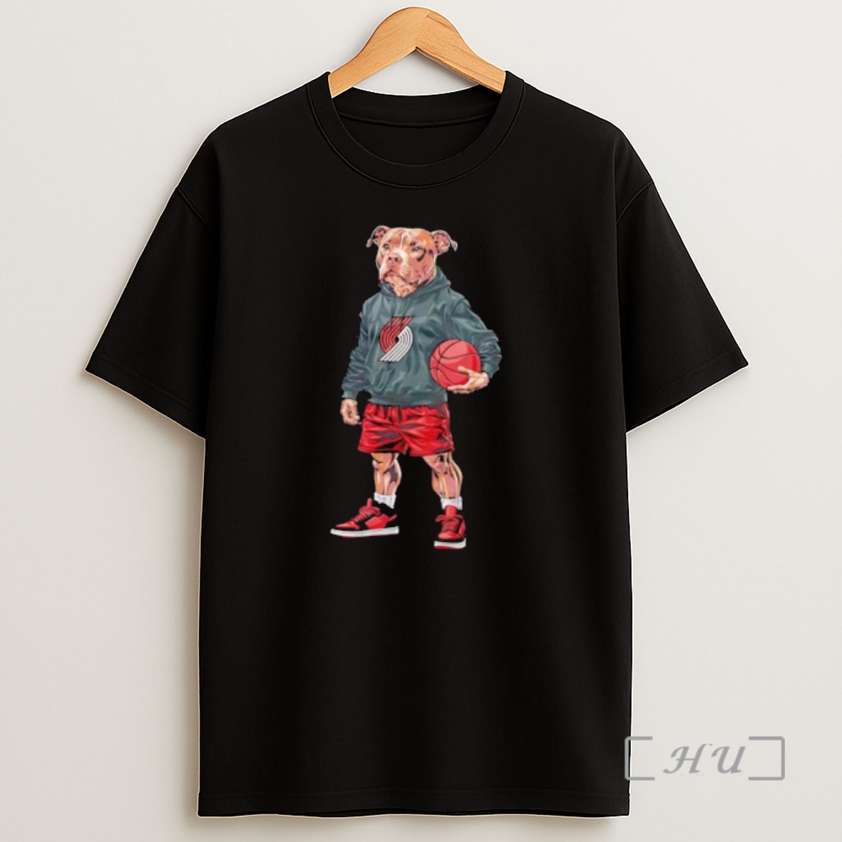 Officials Portland Trail Blazers Pitbull Dog Basketball Mascot Graphic Shirt Sweatshirt Tee