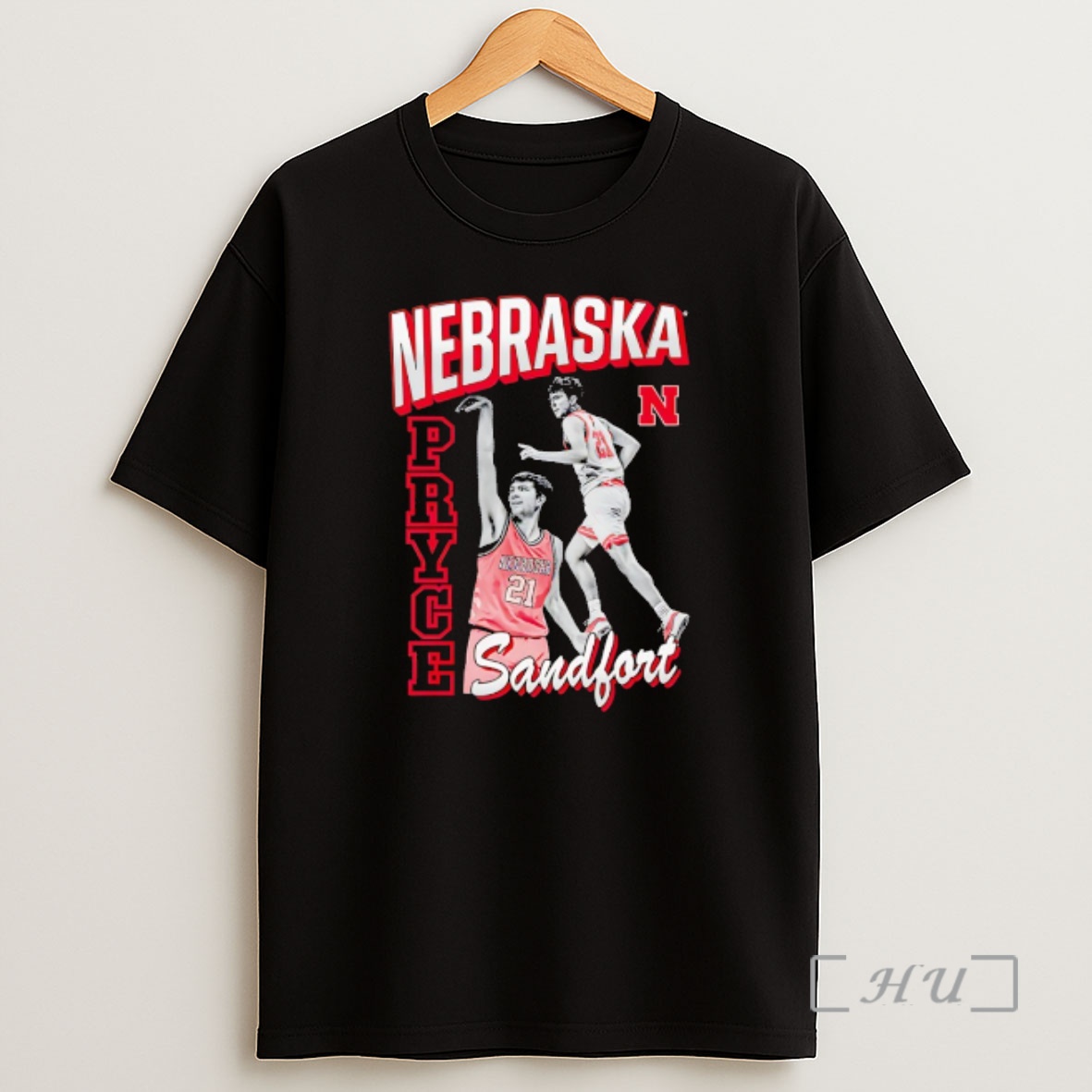 Officials Pryce Sandfort 21 Nebraska Cornhuskers Mens Basketball Graphic Shirt Sweatshirt Tee
