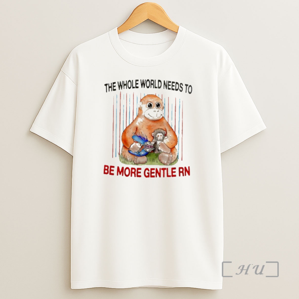 Officials Punch Monkey The Whole World Needs To Be More Gentle Rn Shirt Sweatshirt Tee