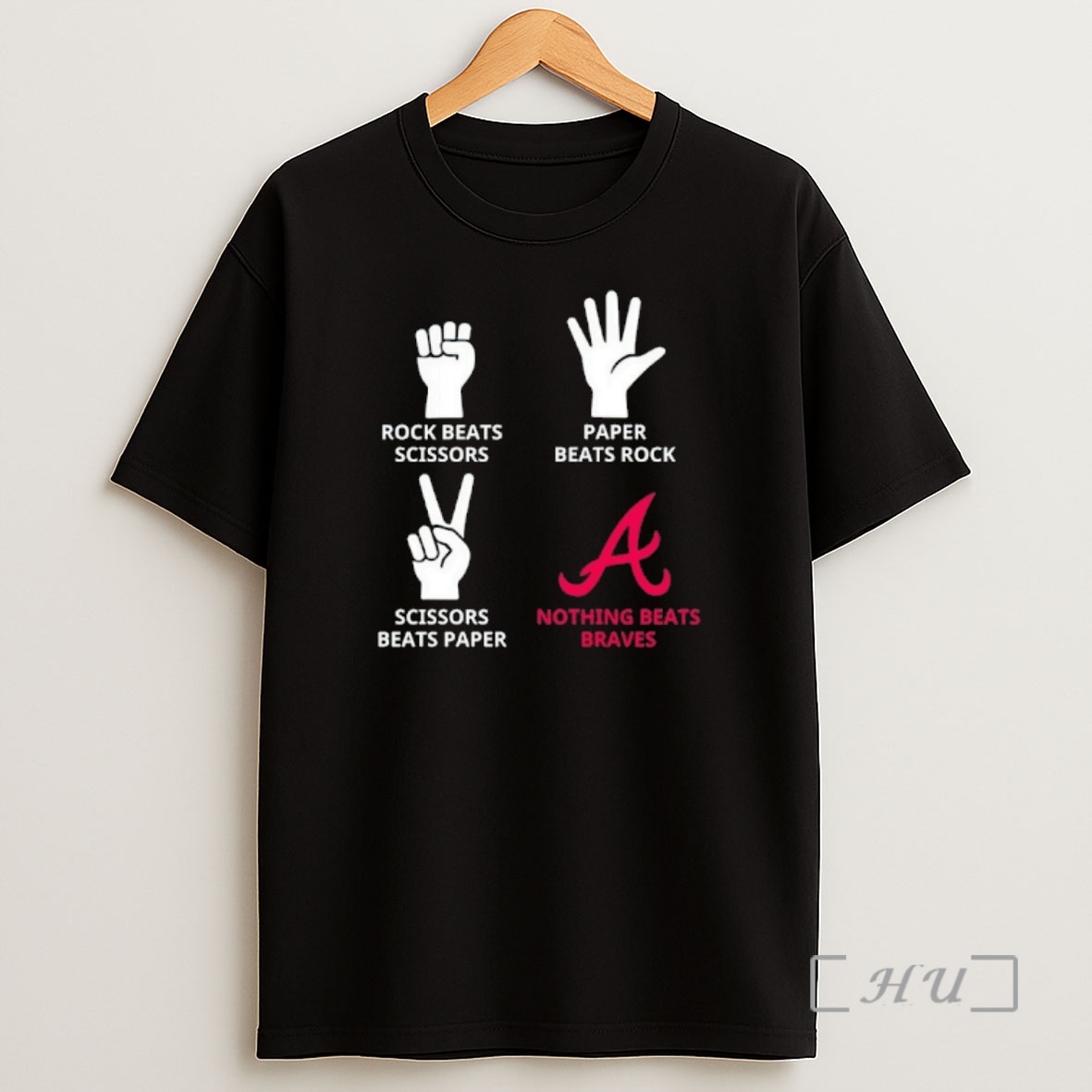 Officials Rock Beats Scissors Paper Beats Rock Scissors Beats Paper Nothing Beats Atlanta Braves Shirt Sweatshirt Tee