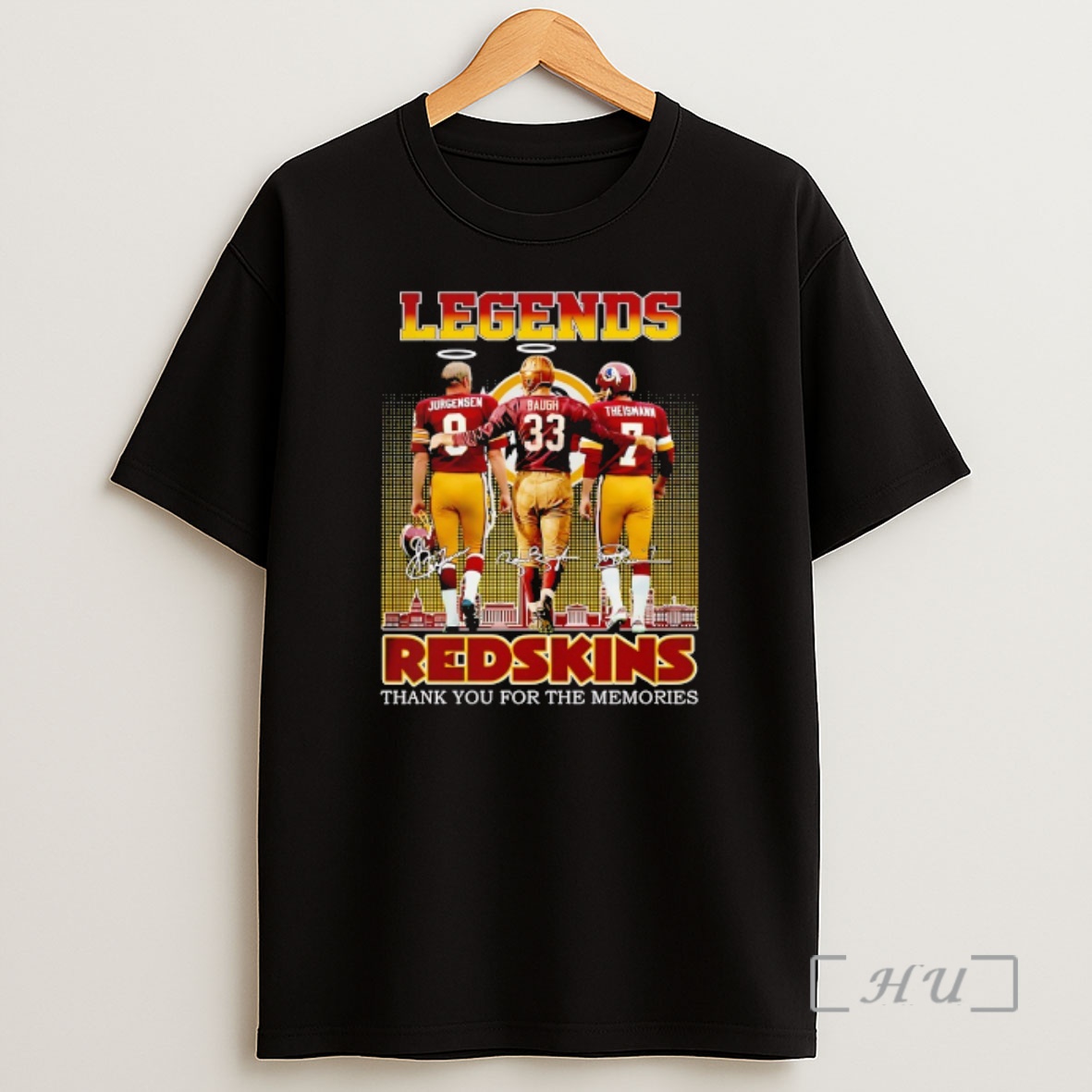 Officials Sammy Baugh Sonny Jurgensen Joe Theismann Legend Of Washington Redskins City Skyline Shirt Sweatshirt Tee