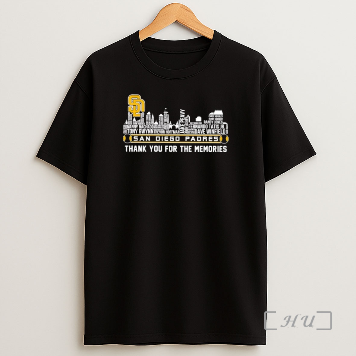 Officials San Diego Padres Skyline Graphic And Player Names Thank You For The Memories Shirt Sweatshirt Tee
