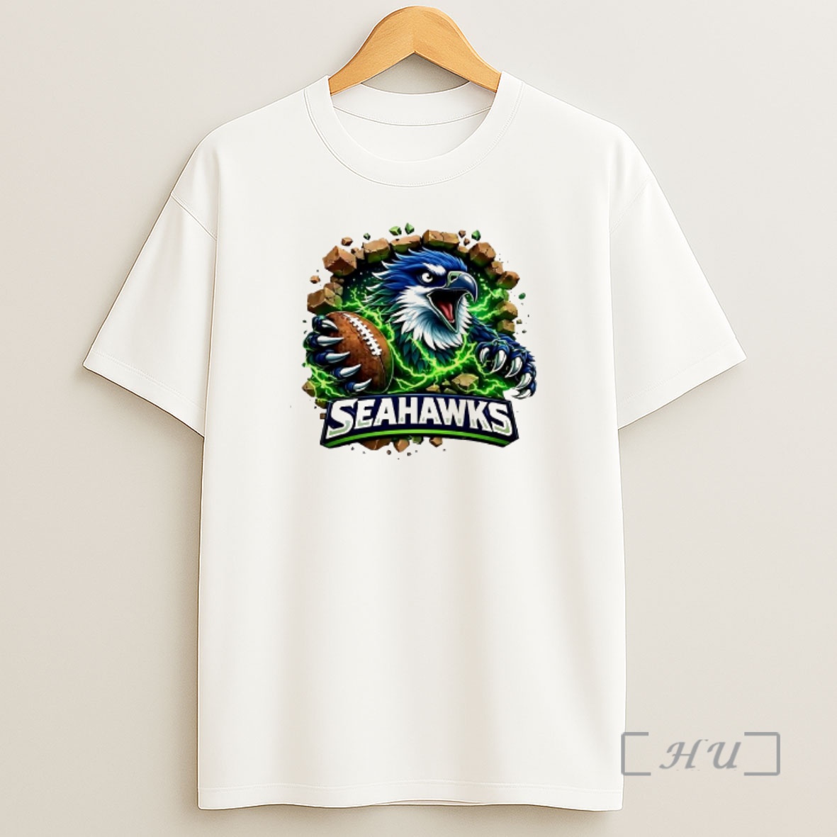 Officials Seahawks Angry Eagle Breaking Through Wall With Football Shirt Sweatshirt Tee
