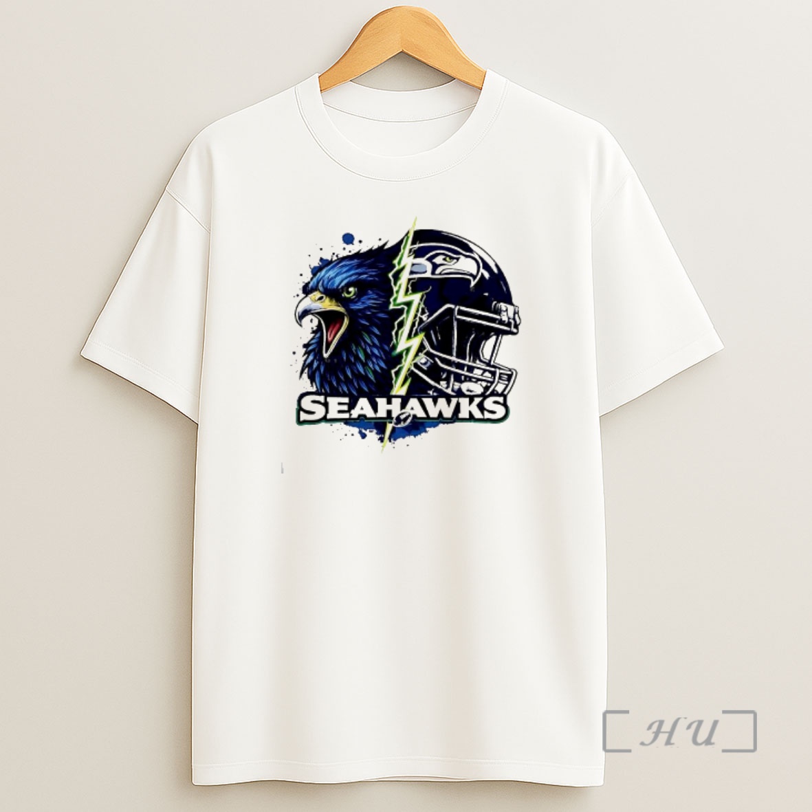 Officials Seahawks Eagle Head Lightning Bolt Helmet Split Graphic Shirt Sweatshirt Tee