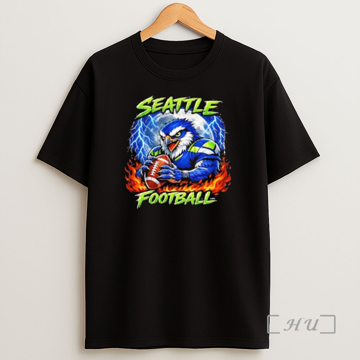 Officials Seattle Football Fierce Eagle Full Moon Lightning Fire Shirt Sweatshirt Tee