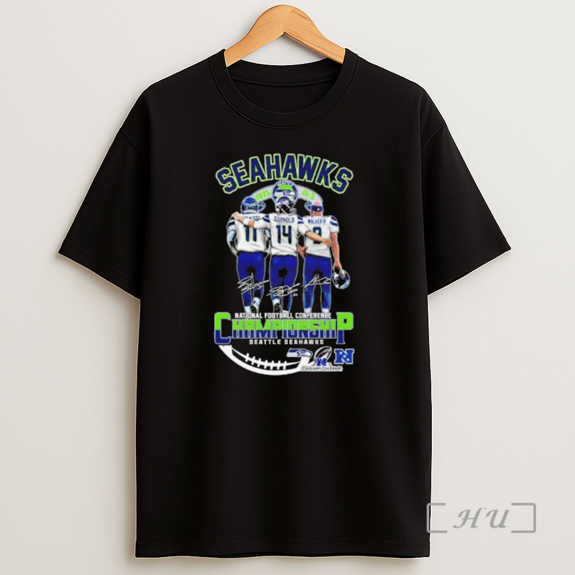 Officials Seattle Seahawks 2025 National Football Conference Championship Signature Shirt Sweatshirt Tee