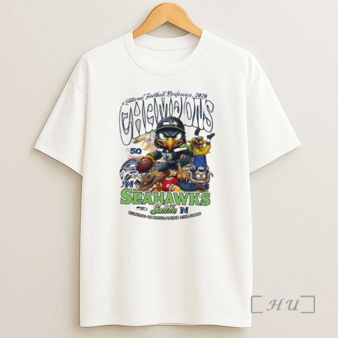 Officials Seattle Seahawks 2026 Nfc Champions Angry Bird Mascot Shirt Sweatshirt Tee