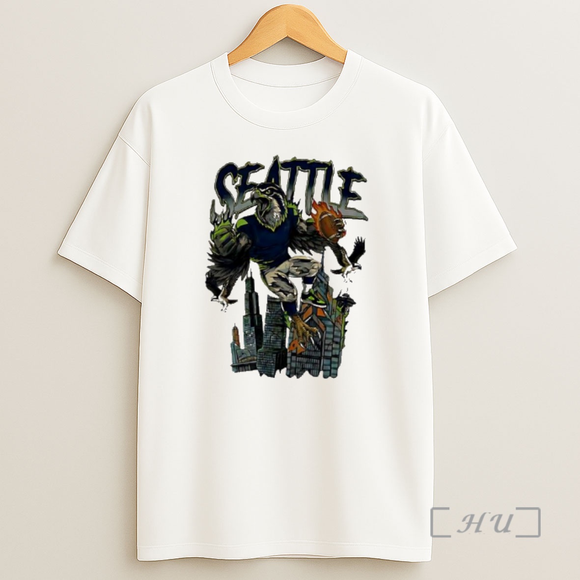 Officials Seattle Seahawks Beast Bird Character Skyline Football Sports Fan Shirt Sweatshirt Tee