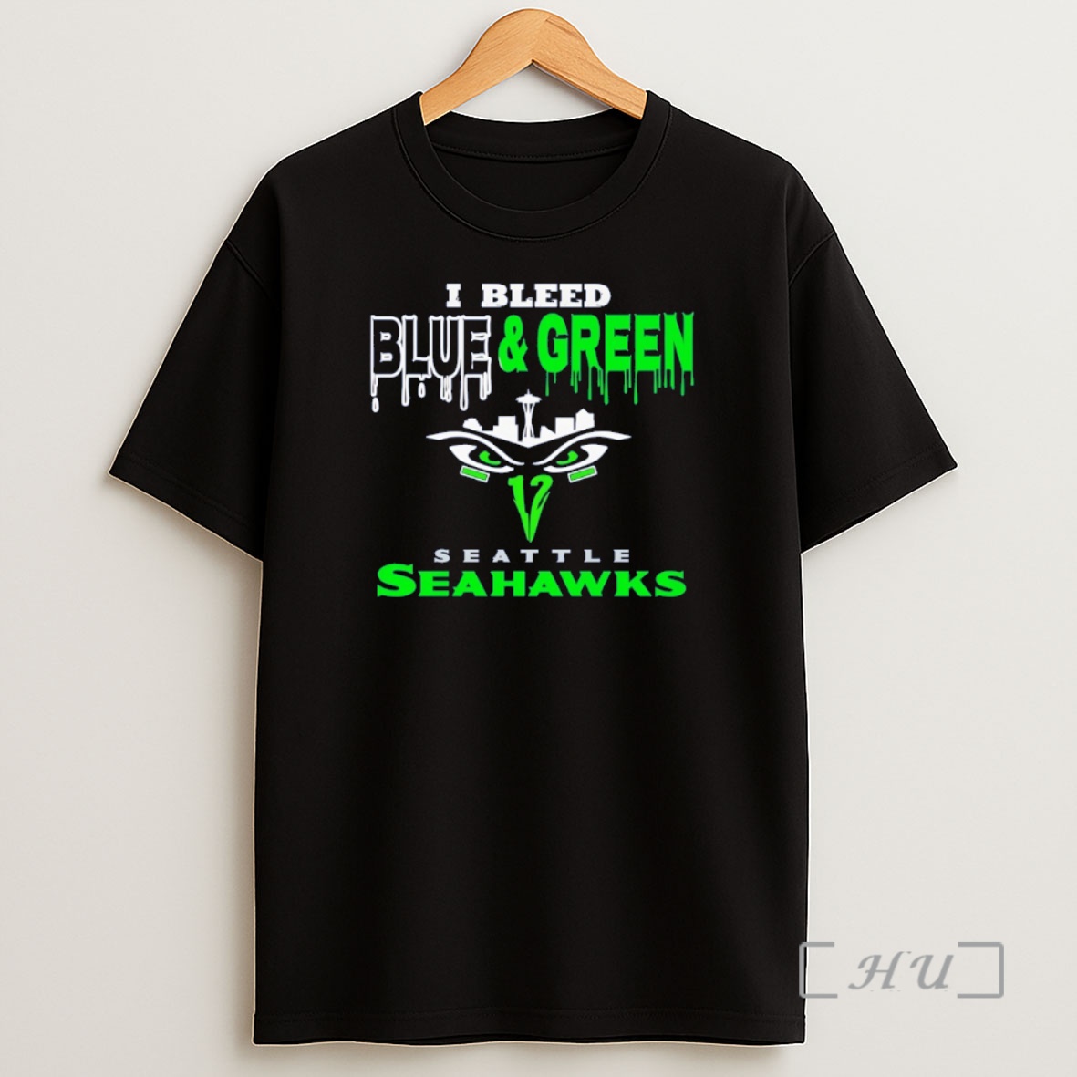 Officials Seattle Seahawks I Bleed Blue Green Shirt Sweatshirt Tee