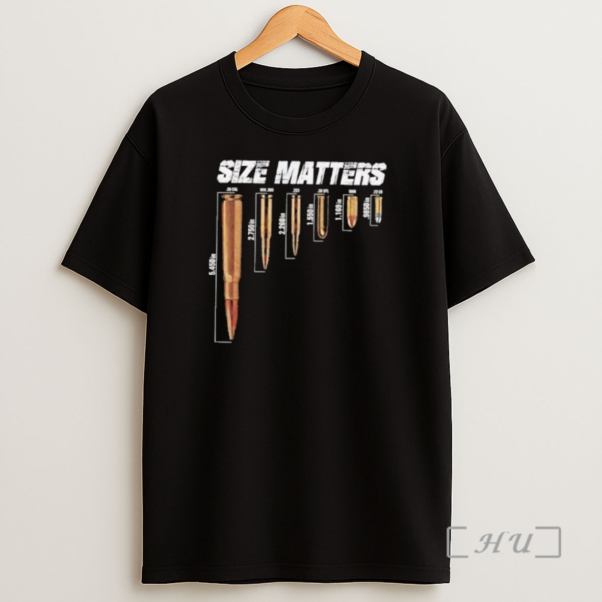 Officials Size Matters Ammo Caliber Comparison Chart Graphic Shirt Sweatshirt Tee