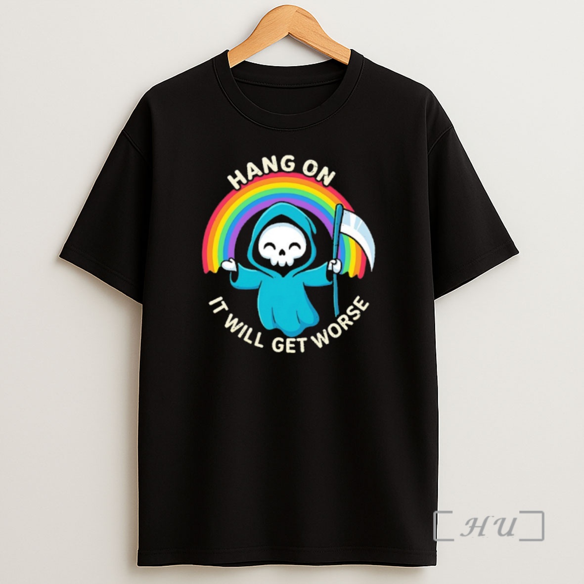 Officials Skeleton Hang On It Will Get Worse Rainbow Shirt Sweatshirt Tee