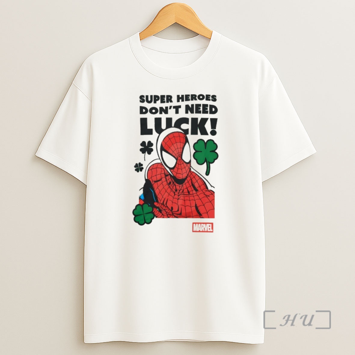 Officials Spider Man Super Heroes Dont Need Luck Marvel Shamrock St Patrick Day Shirt Sweatshirt Tee