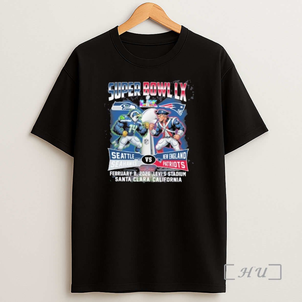 Officials Super Bowl Lx Mascot Seattle Seahawks New England Patriots Santa Clara California Shirt Sweatshirt Tee