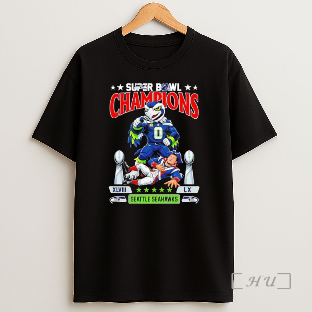 Officials Super Bowl Champions Seattle Seahawks Xlviii Lx Mascot Shirt Sweatshirt Tee
