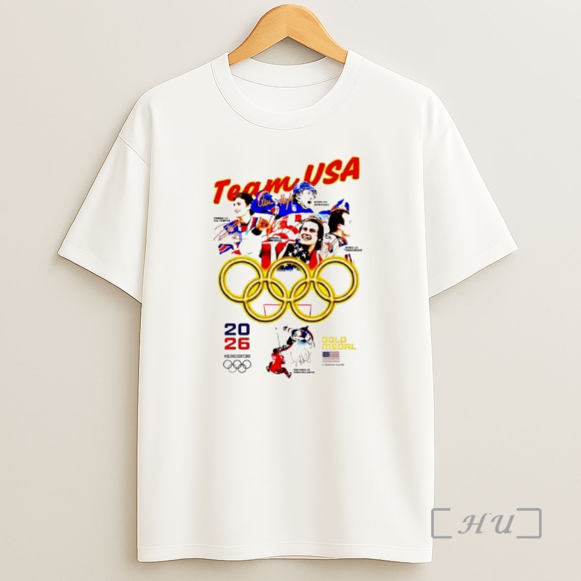 Officials Team Usa Olympic Champions 2026 Gold Madal Signatures Shirt Sweatshirt Tee