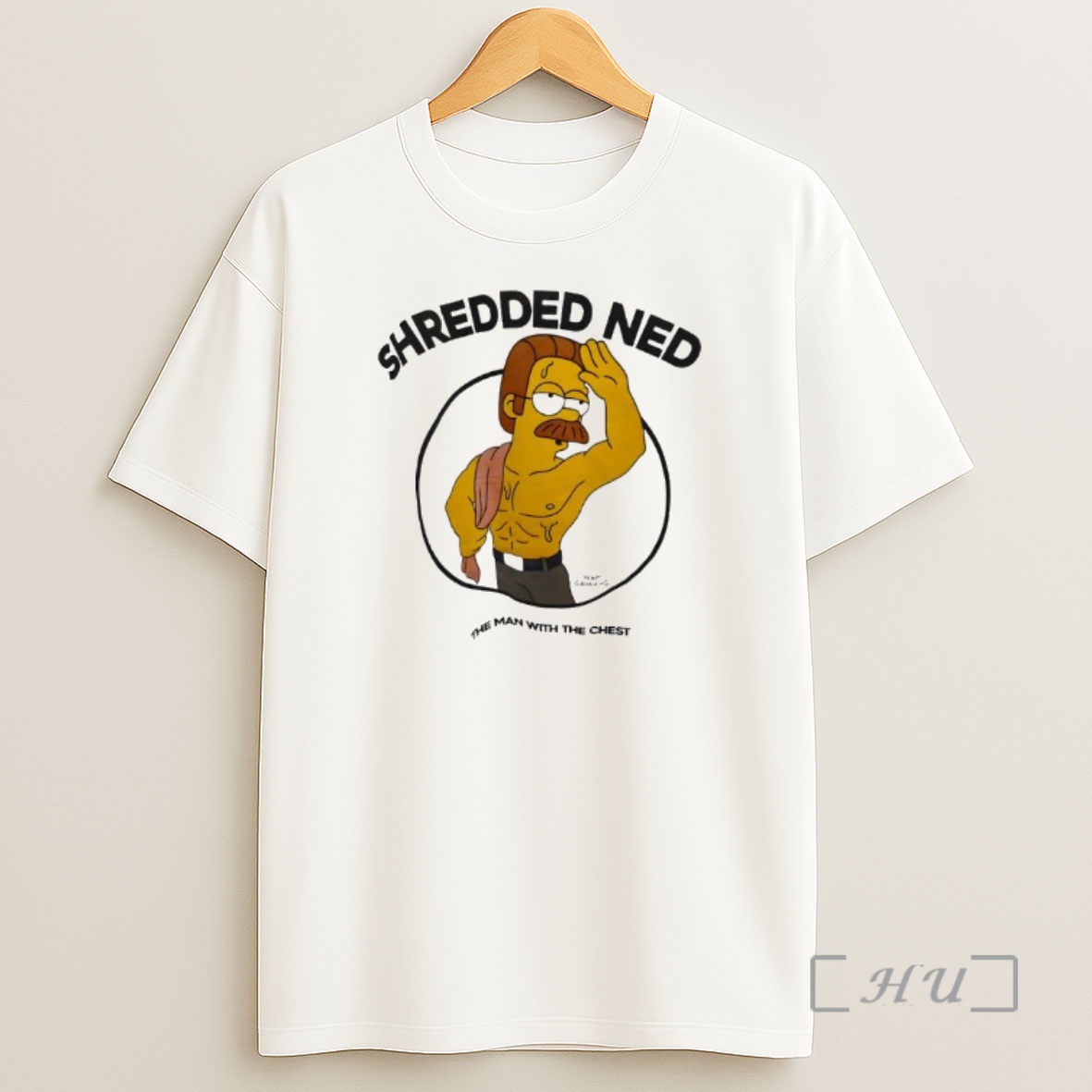 Officials The Simpsons Shredded Ned The Man With The Chest Shirt Sweatshirt Tee