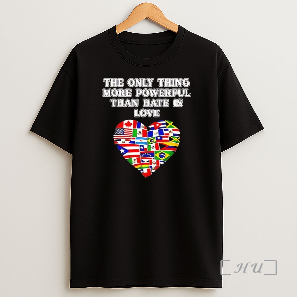 Officials The Only Thing More Powerful Than Hate Is Love Heart Flag Shirt Sweatshirt Tee
