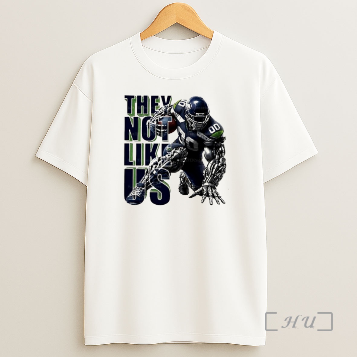 Officials They Not Like Us Seattle Seahawks Robot Cyborg Football Player Shirt Sweatshirt Tee