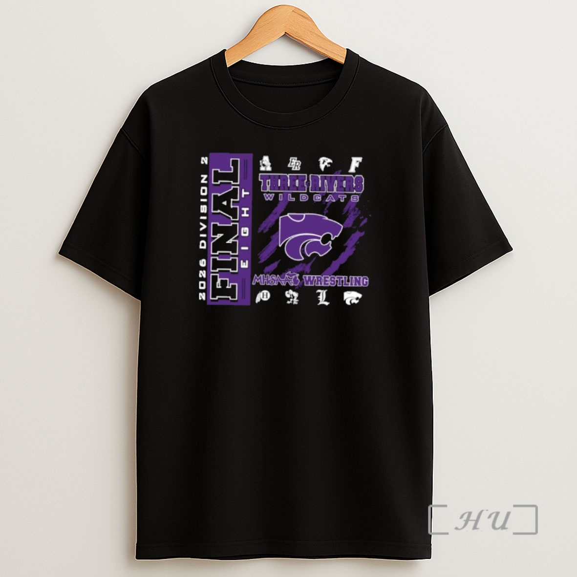 Officials Three Rivers Wildcats 2026 Mhsaa Team Wrestling Final 8 Division 2 Shirt Sweatshirt Tee