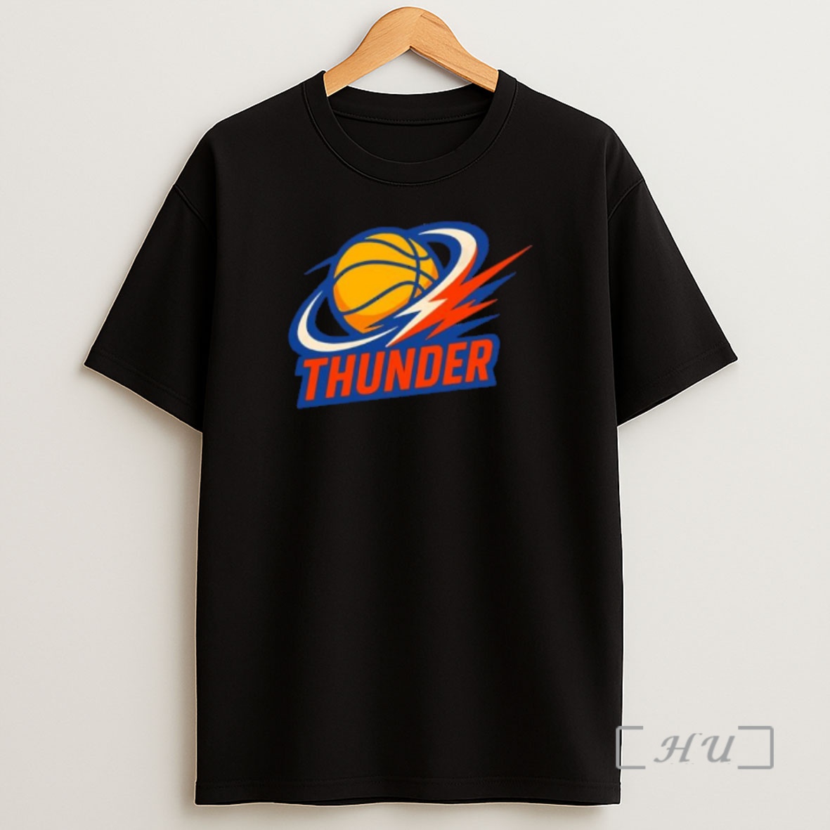 Officials Thunder Basketball Lightning Bolt Orange And Navy Logo Shirt Sweatshirt Tee