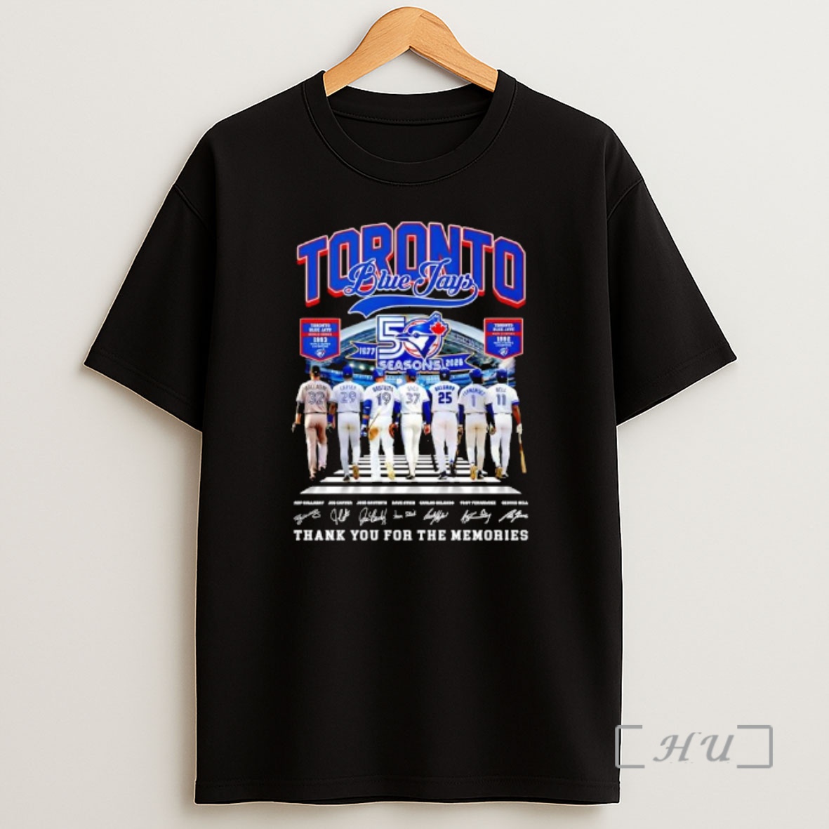 Officials Toronto Blue Jays 50 Seasons Commemorative Signatures Thank You Memories Shirt Sweatshirt Tee