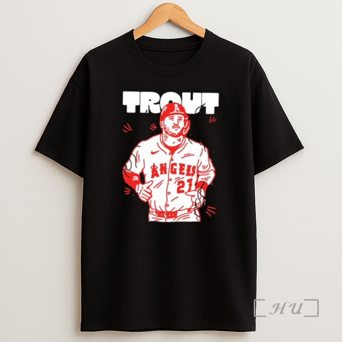 Officials Trout Angels 27 Baseball Player Sport Illustration Shirt Sweatshirt Tee