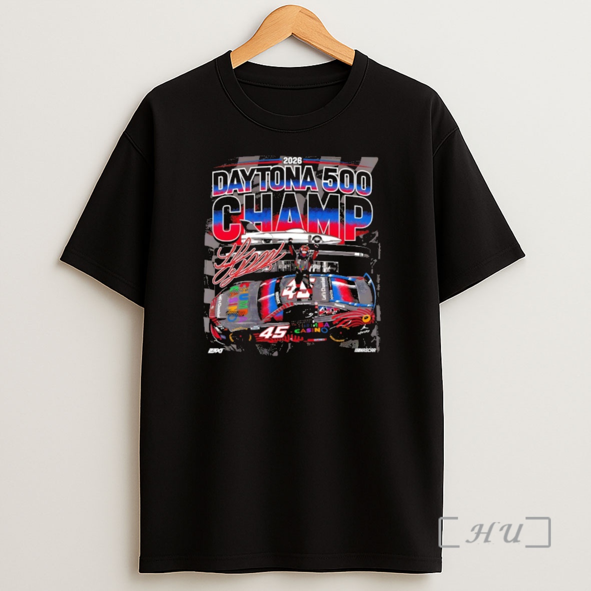 Officials Tyler Reddick Daytona 500 Champ 23xi Racing Nascar Signature Shirt Sweatshirt Tee