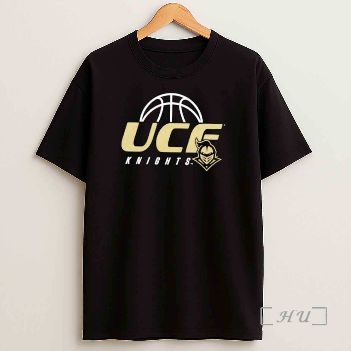 Officials Ucf Knights Gold Logo White Basketball Knight Helmet Shirt Sweatshirt Tee