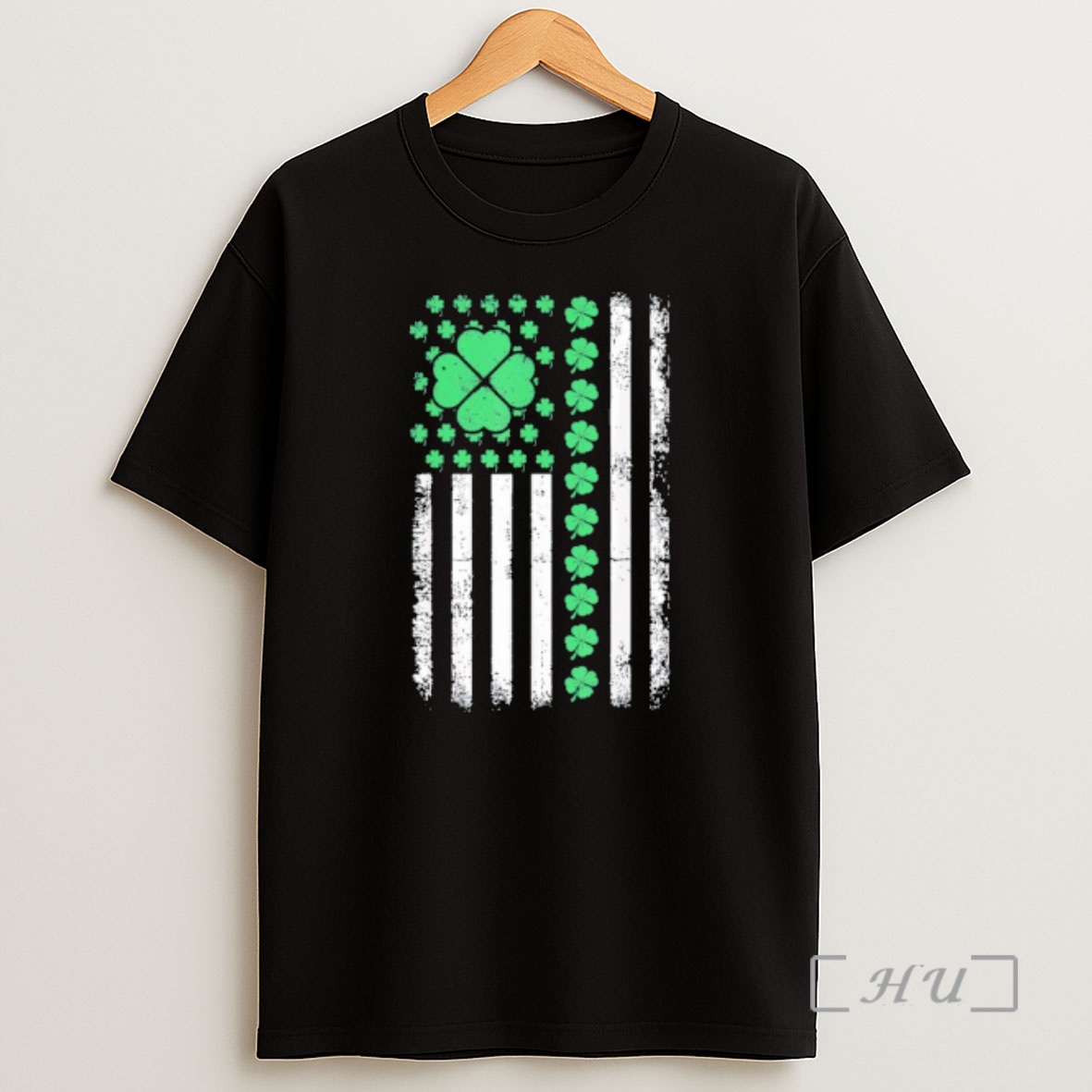 Officials Us American Flag Design With Shamrocks For St Patricks Day Shirt Sweatshirt Tee