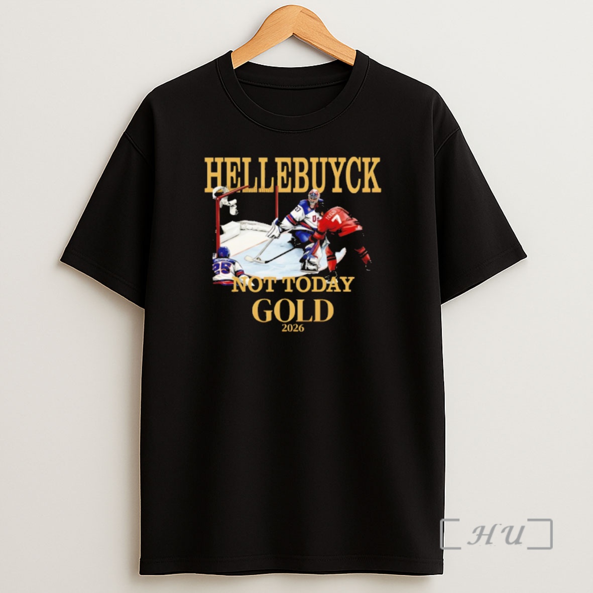 Officials Usa Hellebuyck 37 Hockey Gold Medal 2026 Not Today Gold Olympic Shirt Sweatshirt Tee