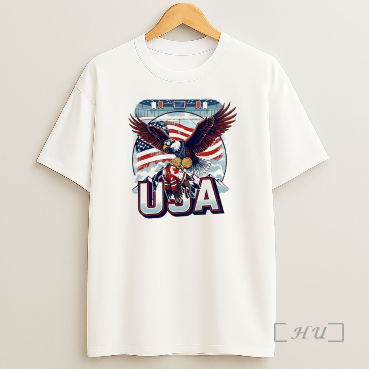 Officials Usa Ice Hockey Champions 2026 Patriotic Eagle Medal Shirt Sweatshirt Tee