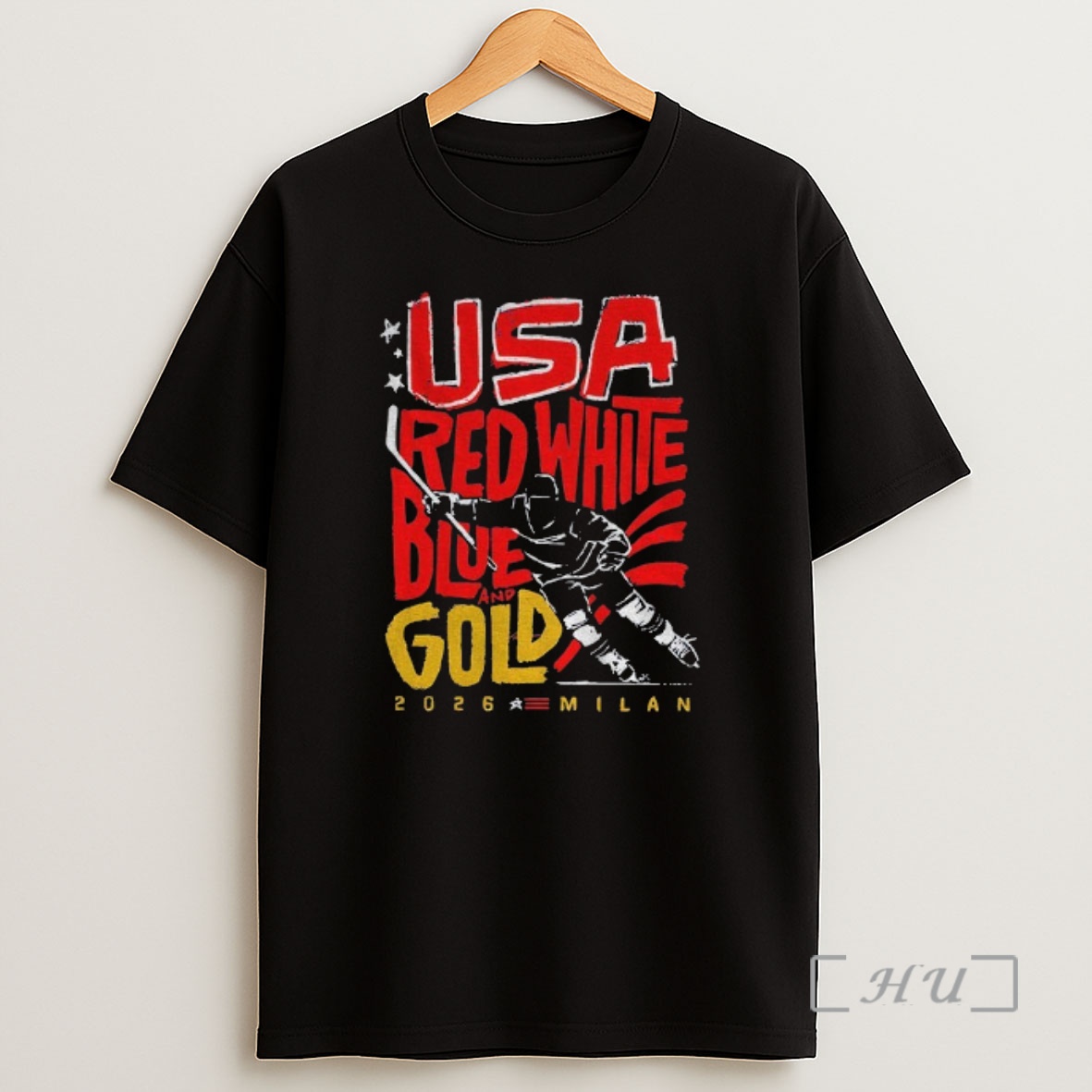 Officials Usa Mens Hockey Team Red White Blue Gold 2026 Milan Shirt Sweatshirt Tee